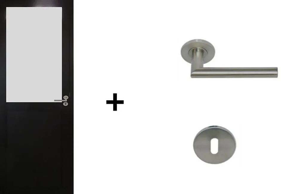 Bloc Porte Athena Noir H204 X L83 Côte Tableau P.droite,poignee Pomerol-Gd Menuiseries