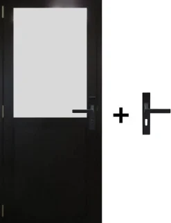 Bloc Porte Athena Noir H204 X L83 Côte Tableau P.droite,poignee-Gd Menuiseries Best