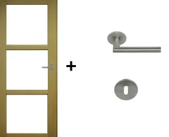 Gd Menuiseries Bloc Porte Ayous Vitrage Transparent H204 X L73 Côte Tableau P.gauche, Poignee Pomerol