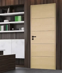 Bloc porte bois isoplane ANTLIA3 830 gauche plaqué frêne blanc européen-Lynporte Discount