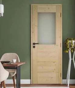 Bloc Porte bois épicéa HORIZON 1 vitrage 830 gauche-Lynporte Outlet