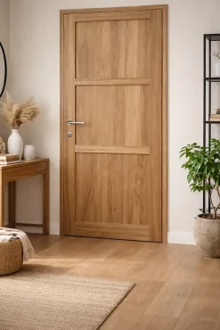 Gd Menuiseries Bloc Porte Frake 3 Panneaux H204 X L73 Côte Tableau P.droite, Poignee Pomerol