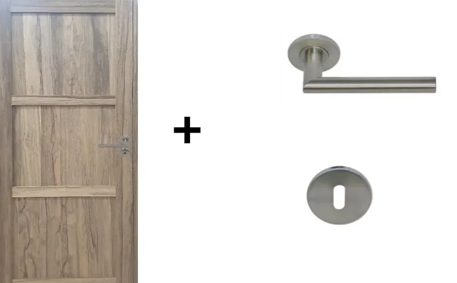 Bloc Porte Frake 3 Panneaux H204 X L83 Côte Tableau P.gauche, Poignee Pomerol-Gd Menuiseries Sale