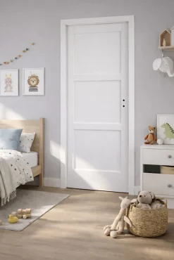 Bloc Porte Korya Blanc 3 Panneaux H204 X L83 Côte Tableau P.gauche-Gd Menuiseries Hot