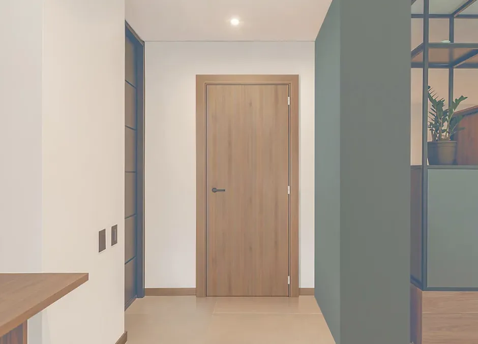 Gd Menuiseries Bloc Porte Light Walnut H204 X L83 Côte Tableau P.gauche