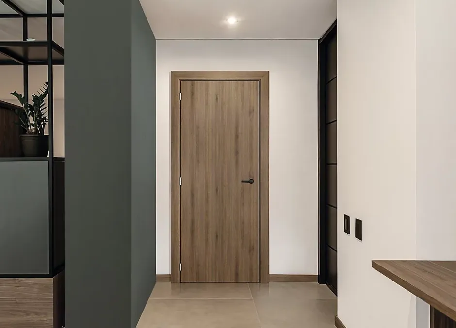 Gd Menuiseries Bloc Porte Light Walnut H204 X L83 Côte Tableau P.droite