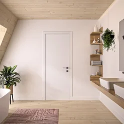 Bloc Porte PREMIUM Blanc satiné - Réversible et ajustable - L630mm-Optimum