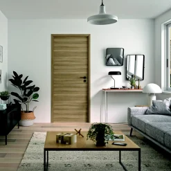 Bloc Porte Reversible Milano2 coloris chêne gris foncé H. 204 x 73 x 4 Cm-Optimum Outlet