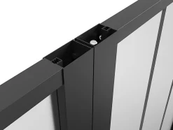 Bloc porte réversible à deux battants en aluminium et verre trempé dépoli style atelier - 2 x H204 x L93 cm - Noir - ERMELO-Vente-unique Hot