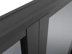 Vente-unique Bloc porte réversible à deux battants en aluminium et verre trempé fumé - 2 x H204 x L73 cm - Noir - LOXTON