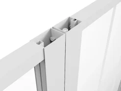 Bloc porte réversible à deux battants en aluminium et verre trempé style atelier - 2 x H204 x L83 cm - Blanc - ERMELO-Vente-unique New