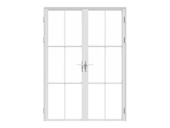 Bloc porte réversible à deux battants en aluminium et verre trempé - Blanc - 2 x H204 x L73 cm - SEROTO-Vente-unique Hot