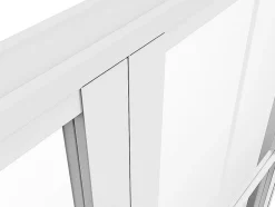 Bloc porte réversible à deux battants en aluminium et verre trempé - Blanc - 2 x H204 x L73 cm - SEROTO-Vente-unique Hot