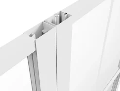 Bloc porte réversible à deux battants en aluminium et verre trempé - Blanc - 2 x H204 x L73 cm - SEROTO-Vente-unique Hot