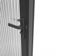 Bloc porte réversible en aluminium et verre trempé texturé - H204 x L83 cm - Noir - LOXTON-Vente-unique Discount