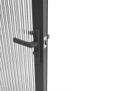 Bloc porte réversible en aluminium et verre trempé texturé - H204 x L83 cm - Noir - LOXTON-Vente-unique Discount