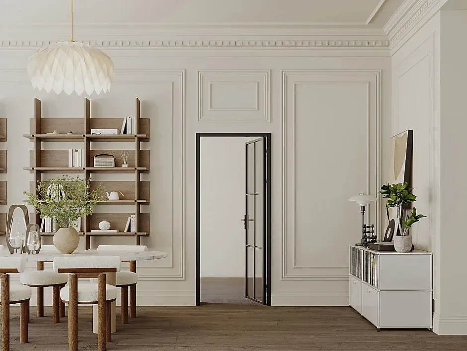 Vente-unique Bloc porte réversible en aluminium et verre trempé fumé - H204 x L73 cm - Noir - SEROTO