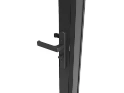 Bloc porte réversible en aluminium et verre trempé dépoli - H204 x L73 cm - Noir - LOXTON-Vente-unique Clearance