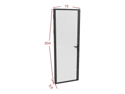 Bloc porte réversible en aluminium et verre trempé dépoli - H204 x L73 cm - Noir - LOXTON-Vente-unique Clearance