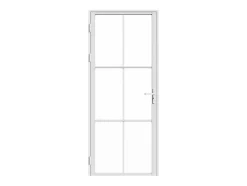 Bloc porte réversible en aluminium et verre trempé - H204 x L73 cm - Blanc - SEROTO-Vente-unique