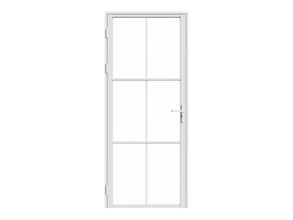 Bloc porte réversible en aluminium et verre trempé - H204 x L73 cm - Blanc - SEROTO-Vente-unique