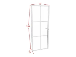 Bloc porte réversible en aluminium et verre trempé - H204 x L73 cm - Blanc - SEROTO-Vente-unique