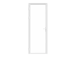 Bloc porte réversible en aluminium et verre trempé - H204 x L73 cm - Blanc - LOXTON-Vente-unique Online