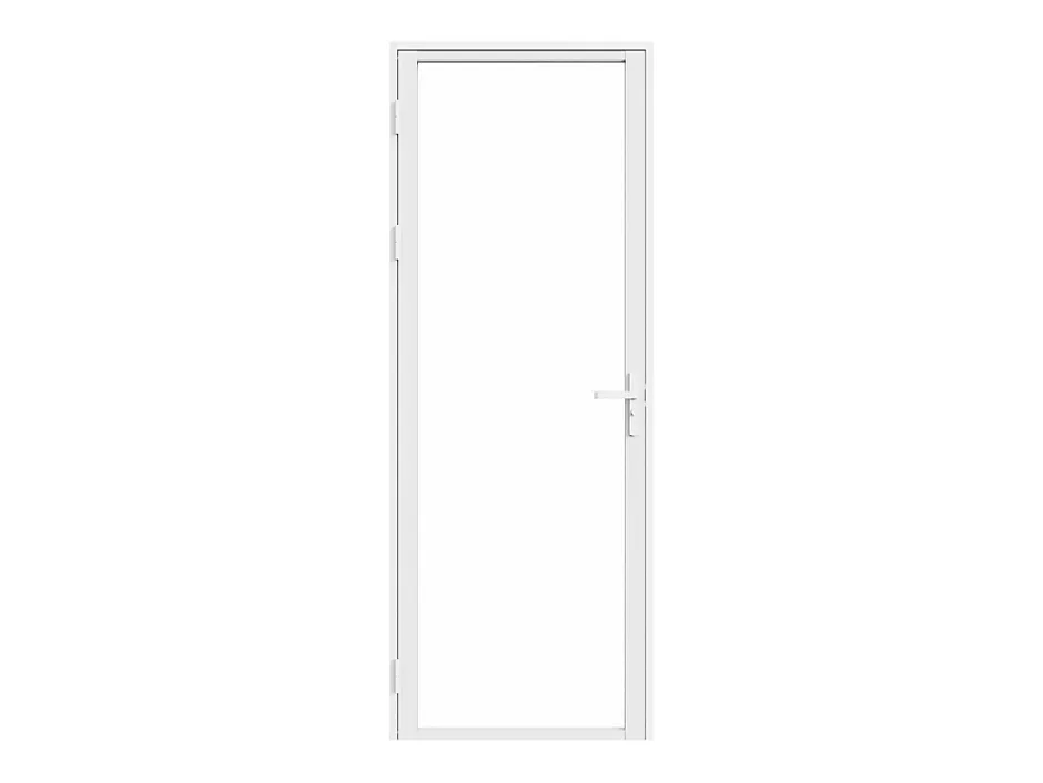 Bloc porte réversible en aluminium et verre trempé - H204 x L73 cm - Blanc - LOXTON-Vente-unique Online
