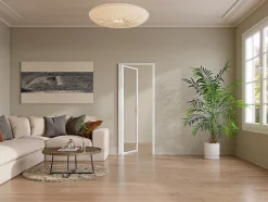 Bloc porte réversible en aluminium et verre trempé - H204 x L73 cm - Blanc - LOXTON-Vente-unique Online