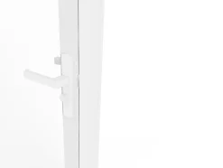 Bloc porte réversible en aluminium et verre trempé - H204 x L73 cm - Blanc - LOXTON-Vente-unique Online