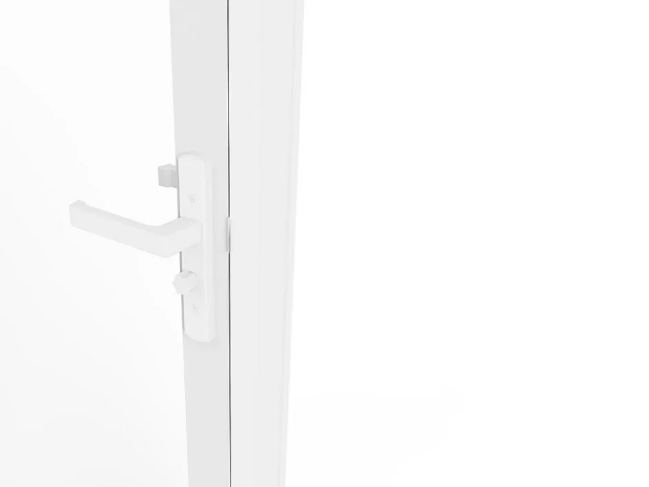 Bloc porte réversible en aluminium et verre trempé - H204 x L73 cm - Blanc - LOXTON-Vente-unique Online