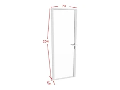 Bloc porte réversible en aluminium et verre trempé - H204 x L73 cm - Blanc - LOXTON-Vente-unique Online