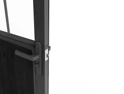 Vente-unique Bloc porte réversible en aluminium et verre trempé style atelier - H204 x L73 cm - Noir - ERMELO