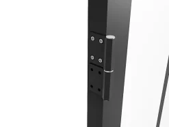 Vente-unique Bloc porte réversible en aluminium et verre trempé style atelier - H204 x L73 cm - Noir - ERMELO