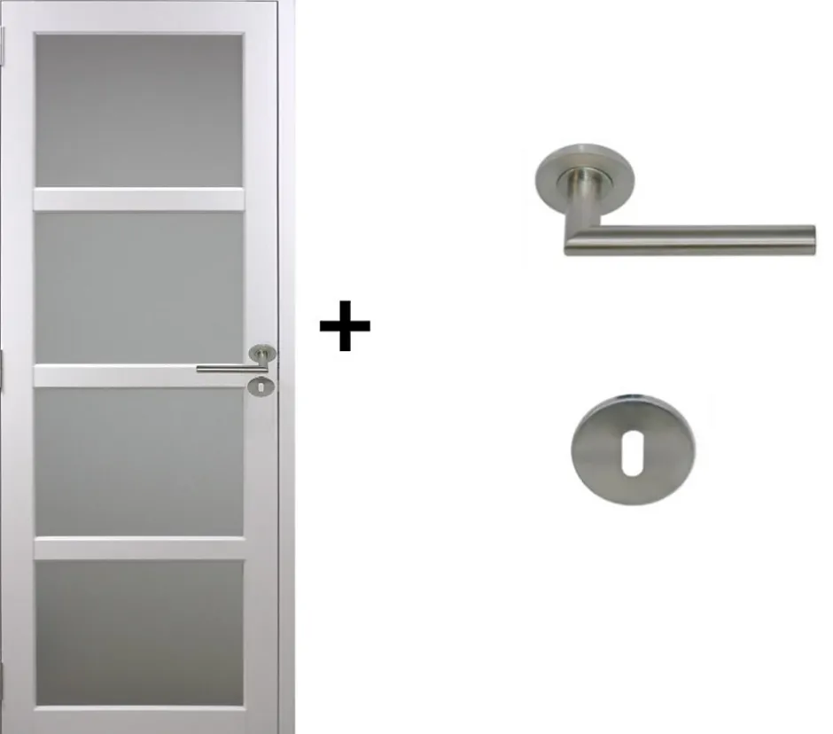 Bloc Porte Tana Vitrée Blanc H204 X L83 Côte Tableau P.droite,poignee Pomerol-Gd Menuiseries Discount