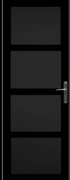 Gd Menuiseries Bloc Porte Telia Noir 4 Panneaux H204 X L73 Côte Tableau P.gauche