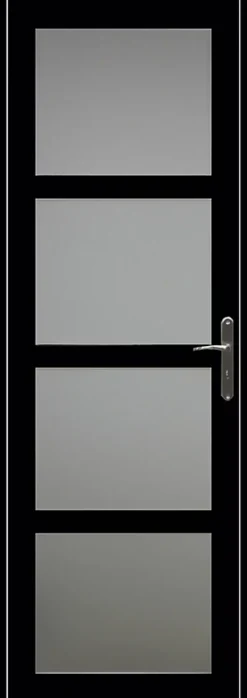 Bloc Porte Telia Noir Vitrée H204 X L83 Côte Tableau P.gauche-Gd Menuiseries New