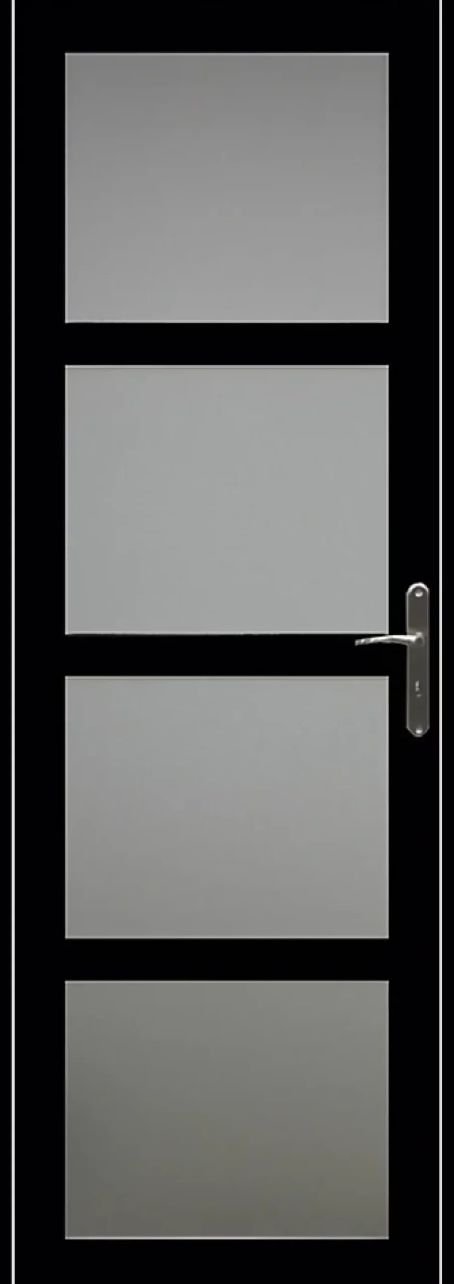 Bloc Porte Telia Noir Vitrée H204 X L83 Côte Tableau P.gauche-Gd Menuiseries New