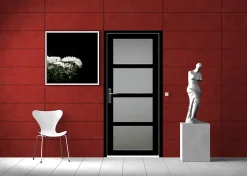 Bloc Porte Telia Noir Vitrée H204 X L73 Côte Tableau P.droite-Gd Menuiseries Clearance