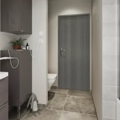 Bloc-porte Alpille effet bois gris H.204 x l.73 cm, réversible