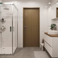 Bloc-porte Alpille effet noyer naturel H.204 x l.73 cm, réversible- Online