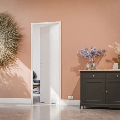 Coulicool Bloc-Porte Blanc Laqué Plane H. 204 x l. 73 cm - Poussant Droit