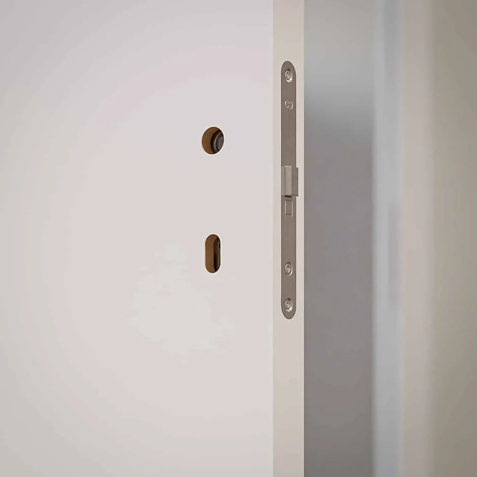 Bloc-Porte Blanc Laqué Plane H. 204 x l. 83 cm - Poussant Gauche-Coulicool New