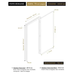 Bloc-porte Camargue 2 panneaux blanc H.204 x l.73 cm, poussant droit- Best