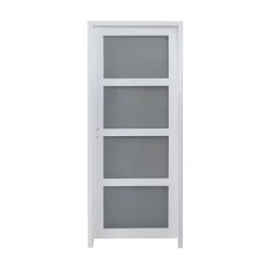 Bloc-porte Connemara 4 carreaux blanc H.204 x l.73 cm, poussant droit