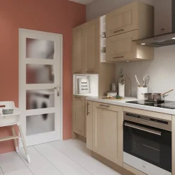 Bloc-porte Connemara 4 carreaux blanc H.204 x l.73 cm, poussant droit