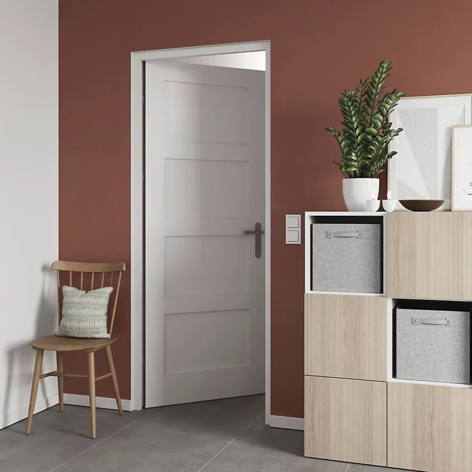 Bloc-porte Connemara 4 panneaux blanc H.204 x l.83 cm, poussant gauche- Hot