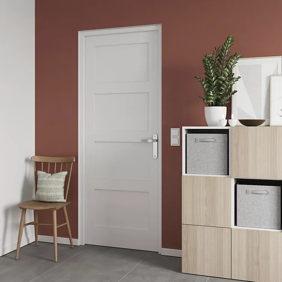 Bloc-porte Connemara 4 panneaux blanc H.204 x l.83 cm, poussant gauche- Hot