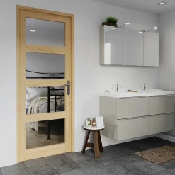 Bloc-porte Connemara pin vitré H.204 x l.73 cm, poussant gauche