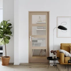 GoodHome Bloc-porte Connemara vitré H.204 x l.83 cm, poussant droit